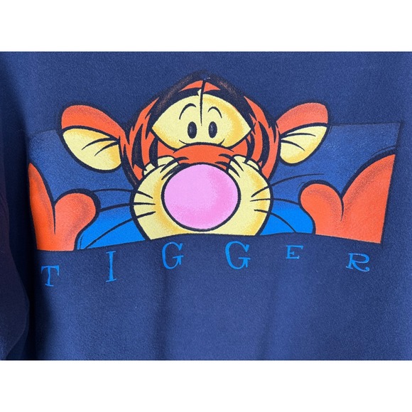 Disney Tigger Crewneck Sweatshirt Vintage 90s Cartoon‎ Character Large - Picture 3 of 5